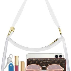 Transparent White and Gold Shoulder Bag